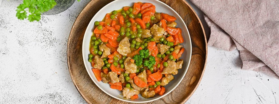 Krkovice s mrkví a hráškem