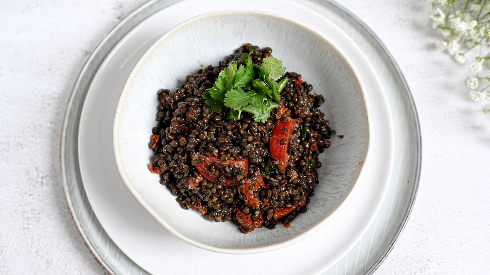 Salát z černé čočky