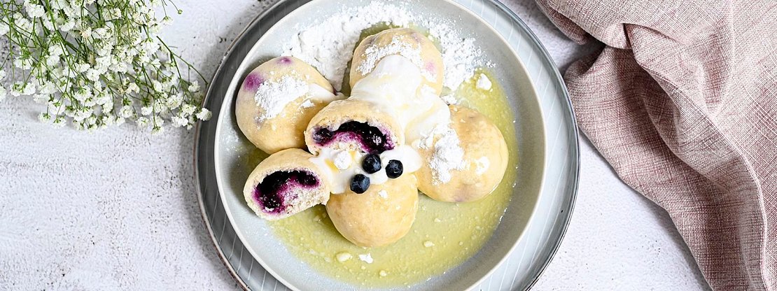 Kynuté knedlíky s borůvkami