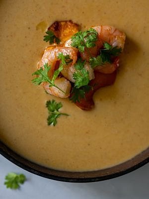 Batátovo-krevetová polévka